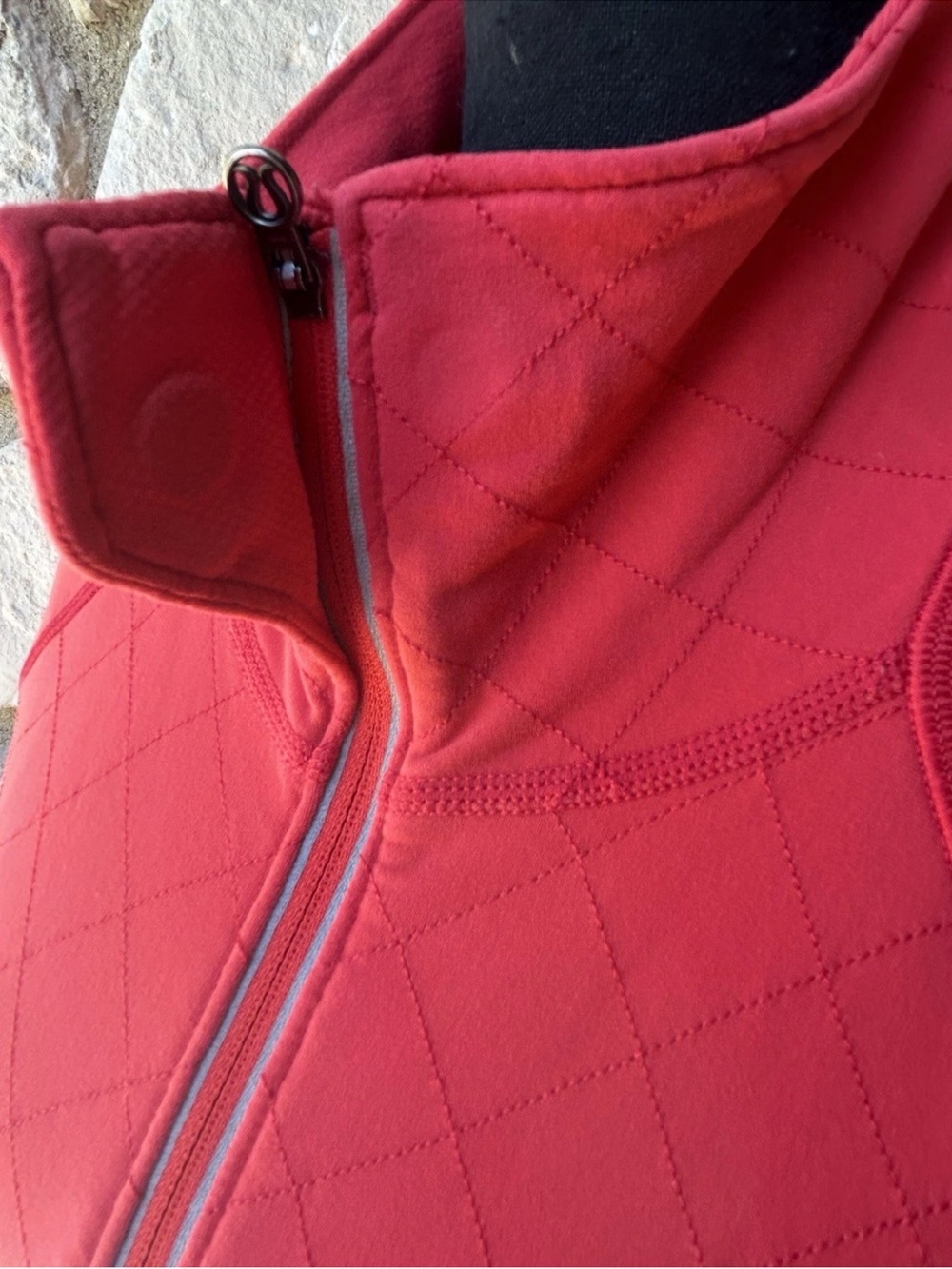 Lululemon Half Zip Pullover Jacket Size 6 Orange Red Quilted Long Sleeve EC - Picture 3 of 12
